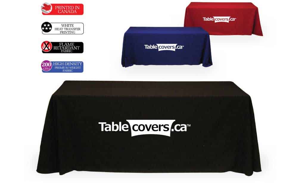 Table Throw for 6 ft table with white or black logo