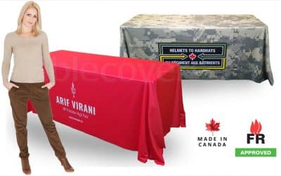 6 foot drape table cover with full coverage dye sublimation printing